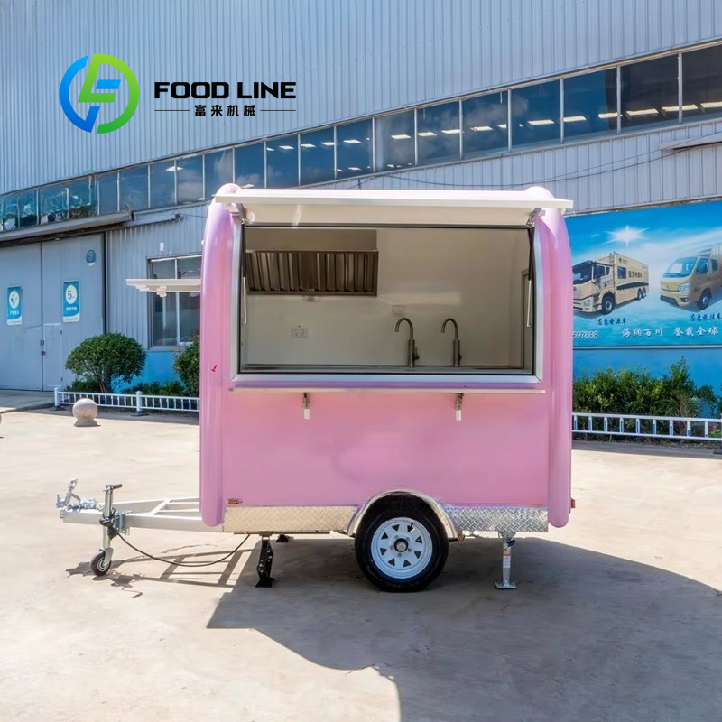 Food Snacks Catering - Remolque de Comida Mini Vintage Rosa