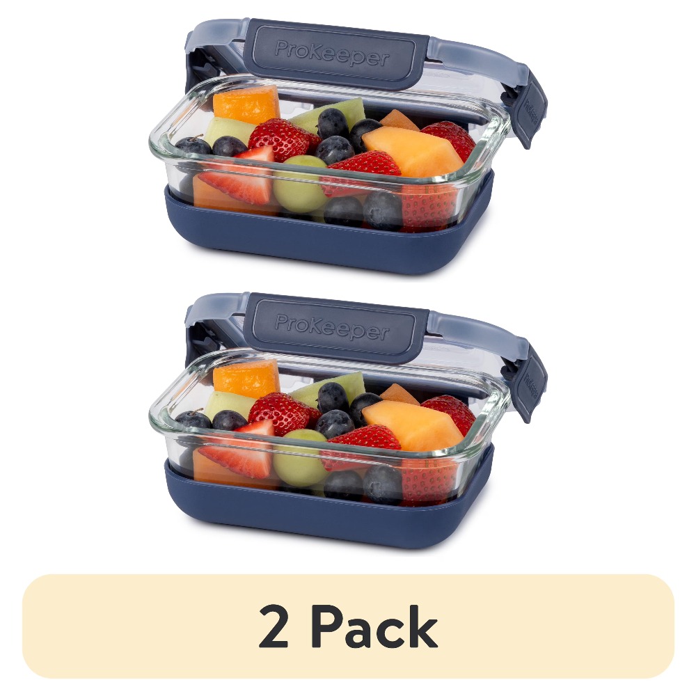 Dry Food Snacks - Paquete de 2 recipientes de vidrio