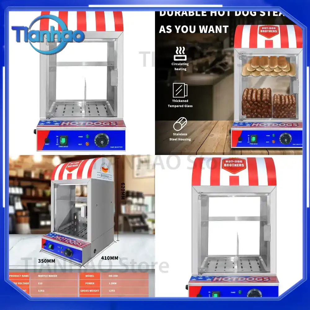 Snacks Food Warmer - Calentador Automático Comercial de Panecillos para
