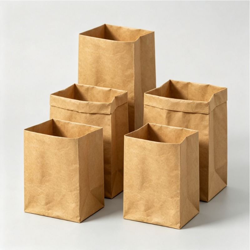 Food Grocery Snacks - Bolsas de Papel Kraft Lavables, Paquete