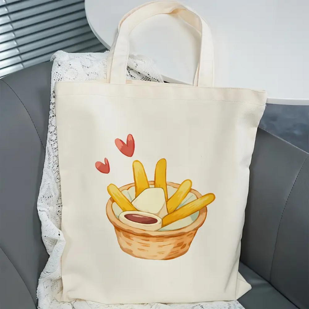 Food Grocery Snacks - Bolsa de lona con estampado de