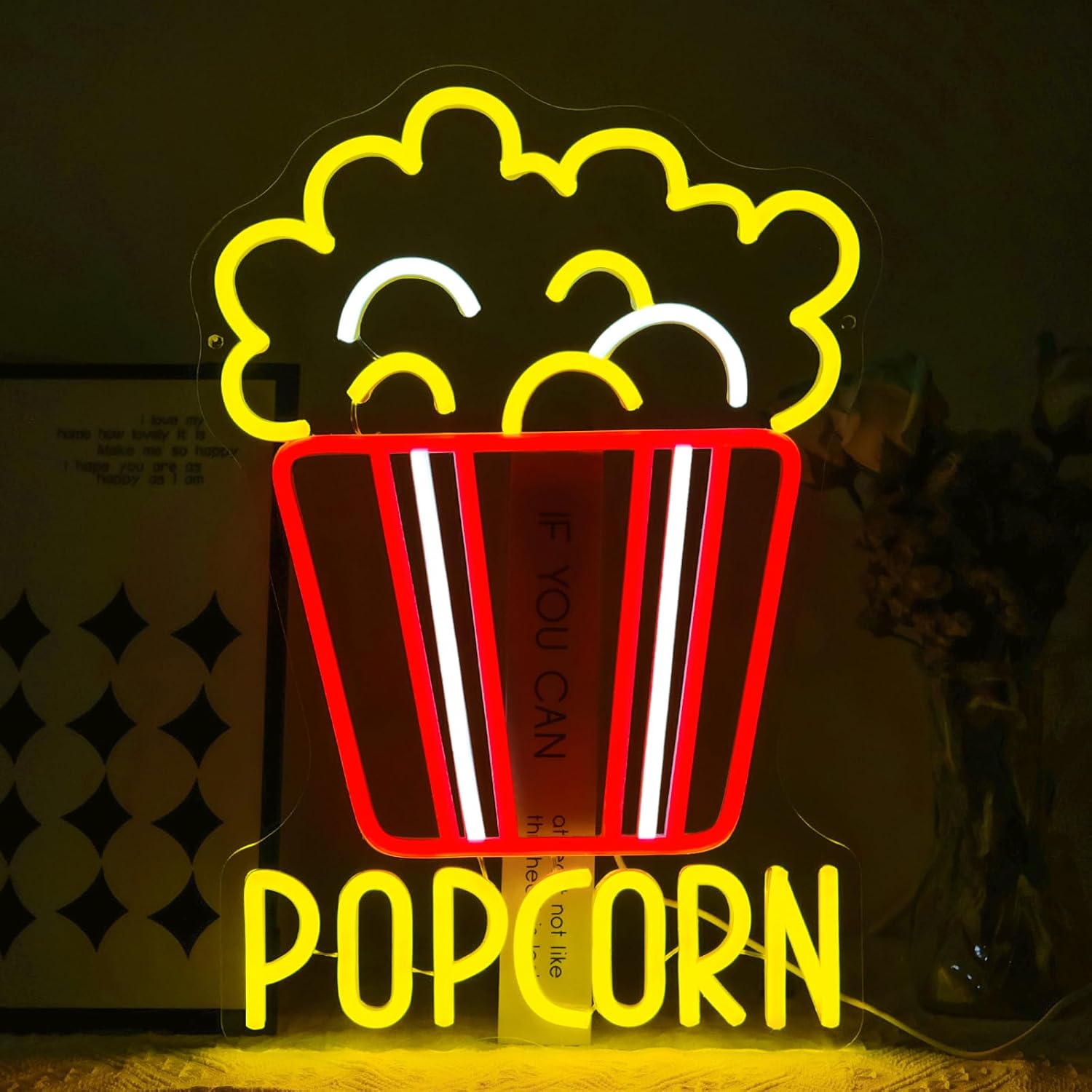Snacks Food Video - Letrero de neón de palomitas de