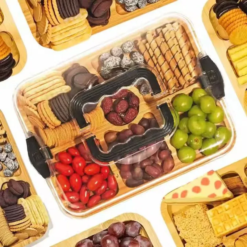 Food Snacks For Camping - Tabla de Quesos de Madera, Bandeja