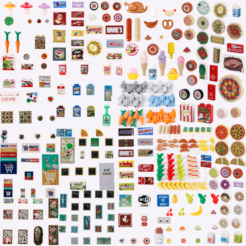MOC-figuras de calle de ciudad - Food Grocery Snacks reseña y precio