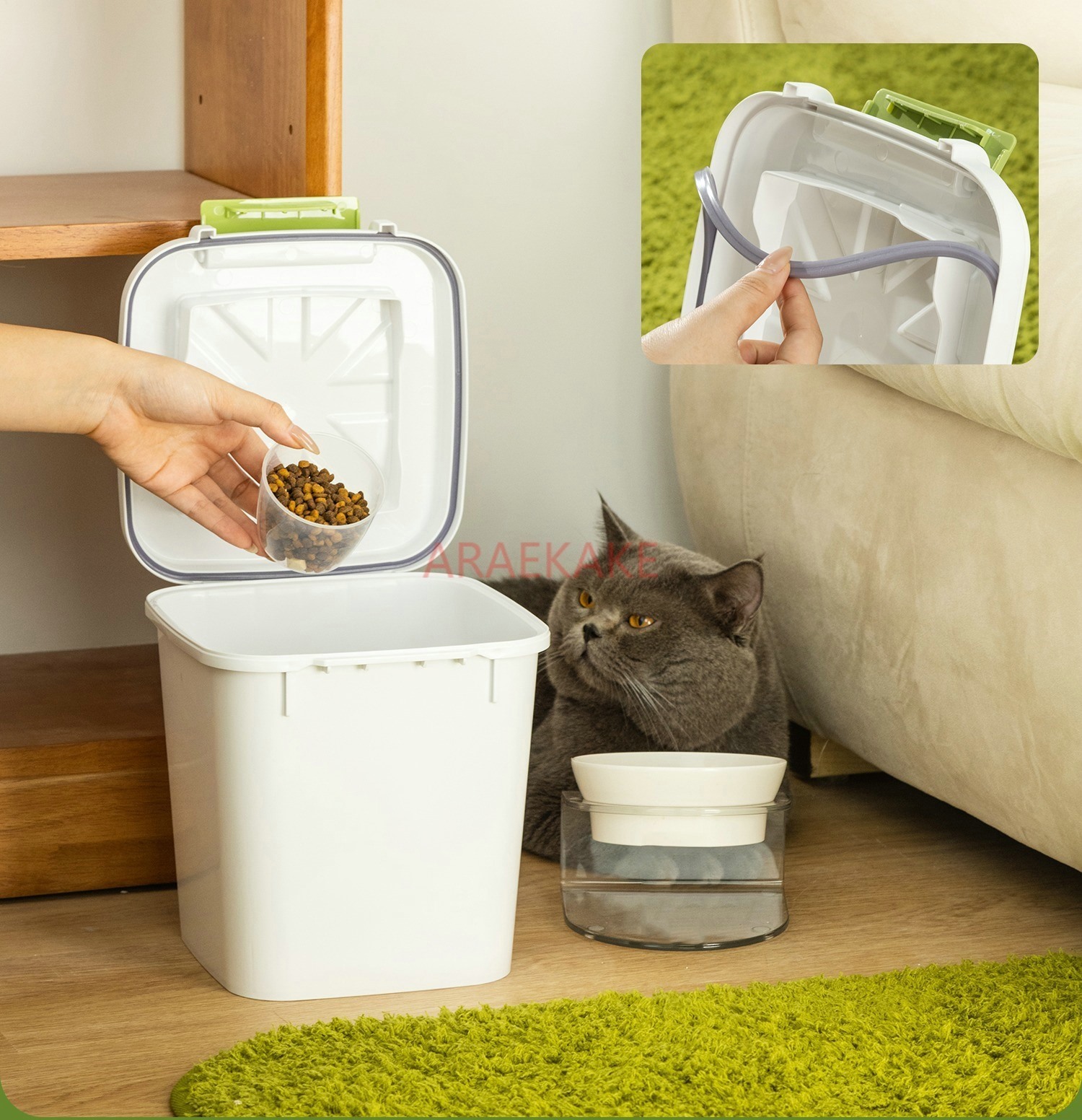 Cubo de comida para gatos, alm - Dry Food Snacks reseña y precio