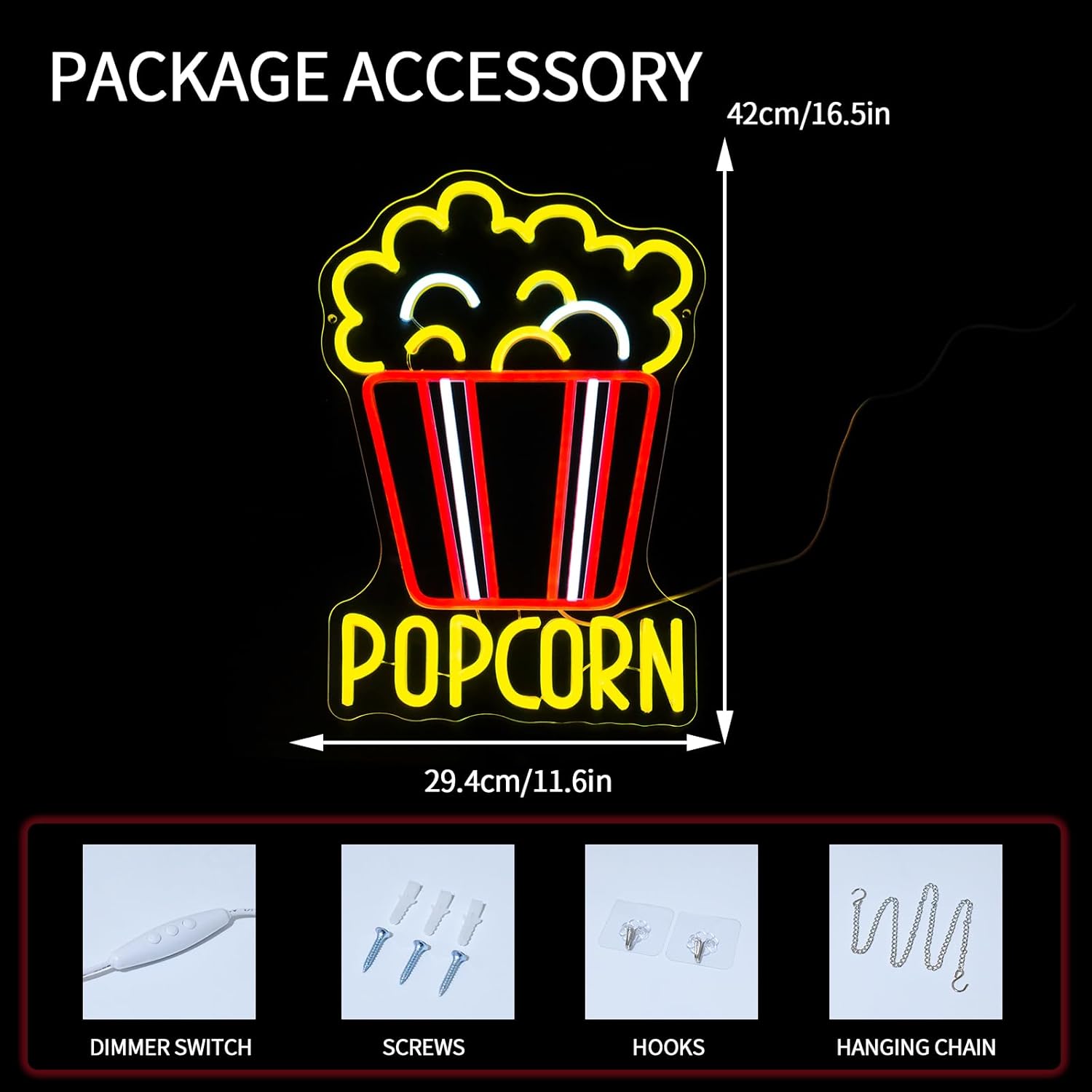 Letrero de Neón LED Regulable  - Snacks Food Video reseña y precio