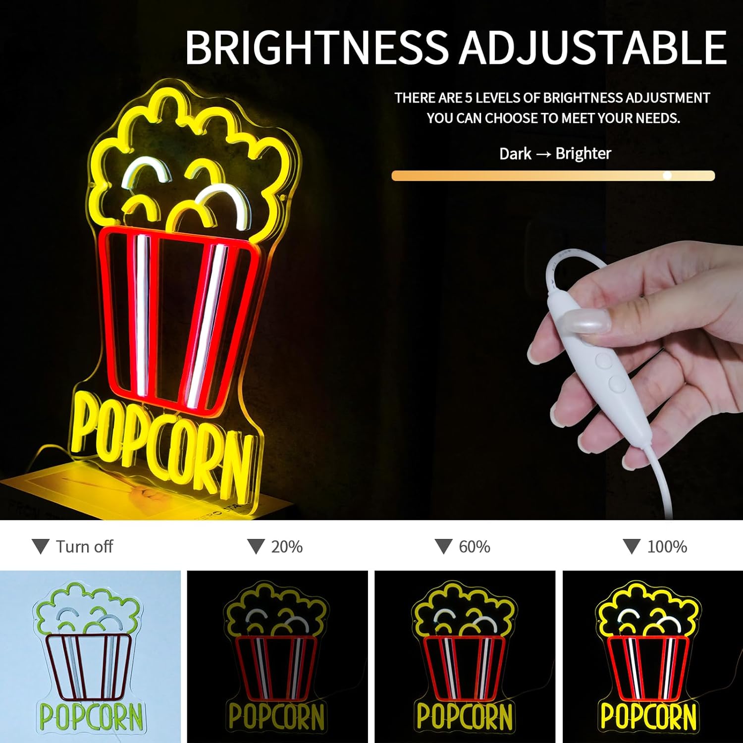 Letrero de Neón LED Regulable  - Snacks Food Video reseña y precio