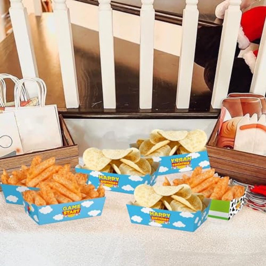 24 Bandejas de Papel Desechabl - Food Snacks Party reseña y precio