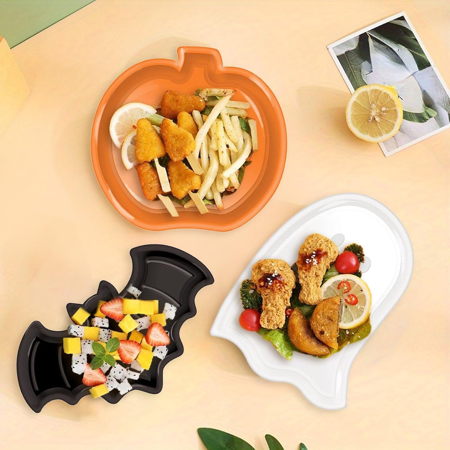 Juego de Platos Reutilizables  - Food Snacks Party reseña y precio
